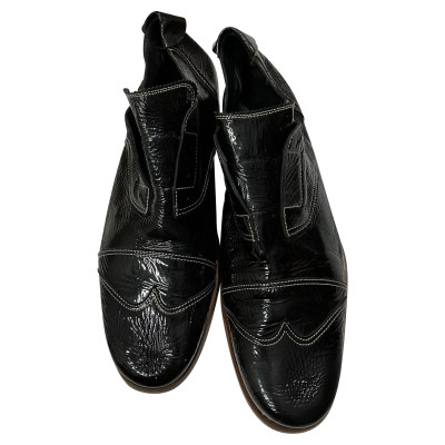 Jil Sander Chaussures à lacets en Cuir verni en Noir