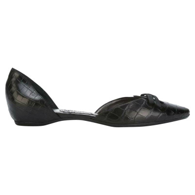 Giorgio Armani Slippers/Ballerinas Leather in Black