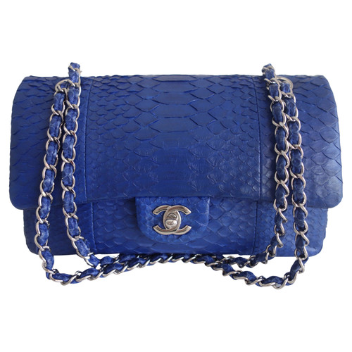 CHANEL Damen Classic Flap Bag aus Leder in Blau