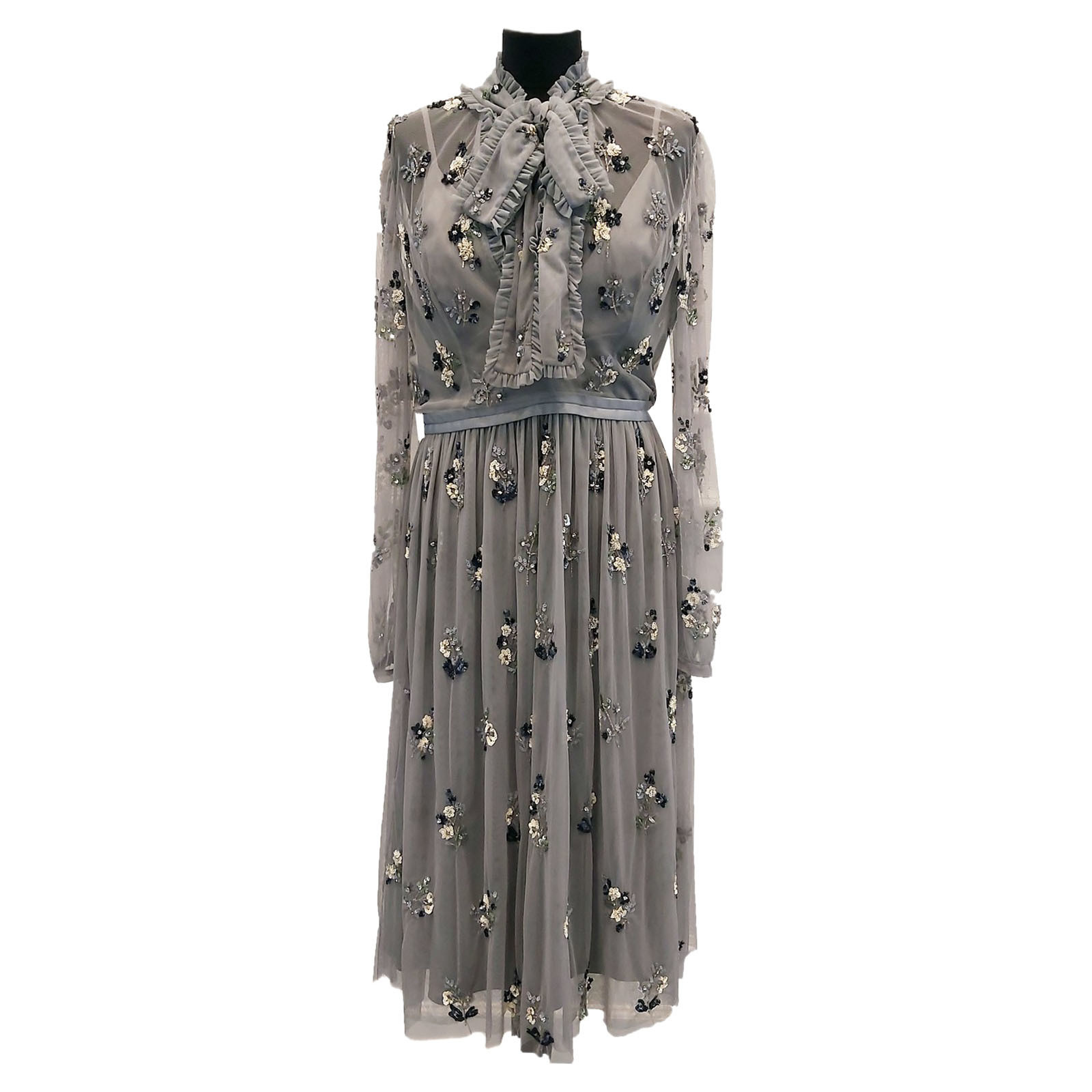 NEEDLE & THREAD Women's Kleid in Grau Size: L | Second Hand