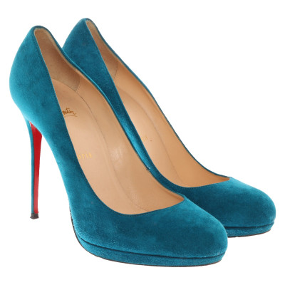 Christian Louboutin Pumps/Peeptoes Leather in Petrol