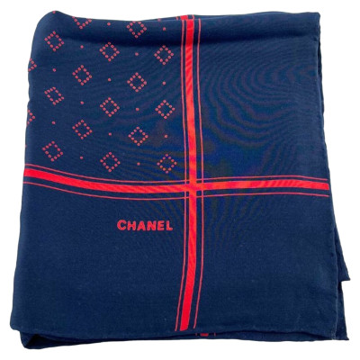 Chanel Sjaal Zijde in Blauw