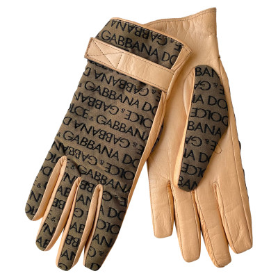 Dolce & Gabbana Handschuhe aus Leder in Braun