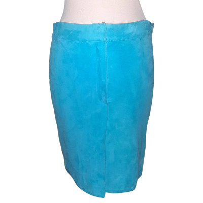 Amina Rubinacci Skirt Leather in Turquoise
