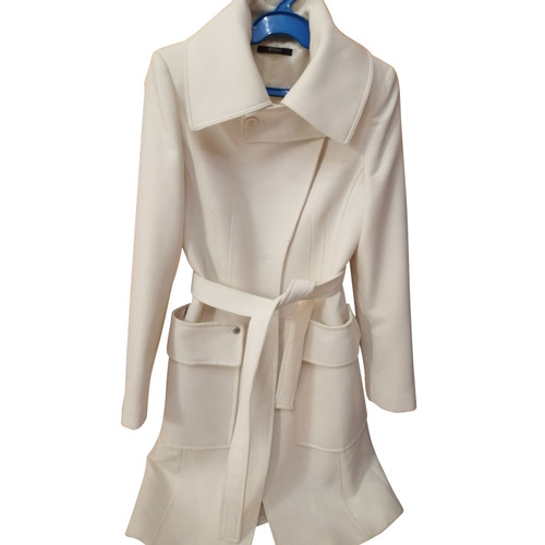 GUESS Damen Jacke/Mantel aus Wolle in Weiß Größe: IT 40