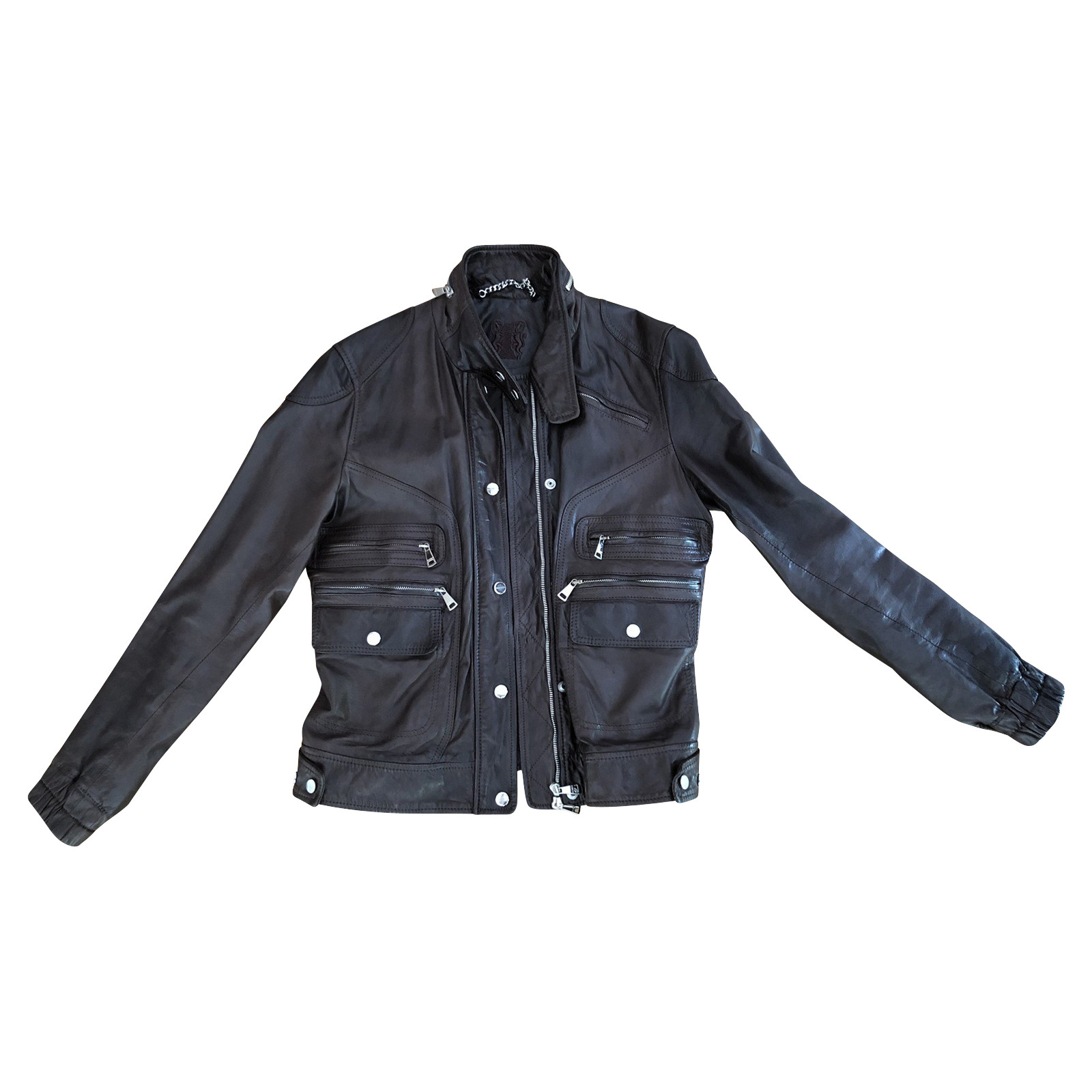 MABRUN Women's Leather jacket, brown, IT 44 Size: IT 44
