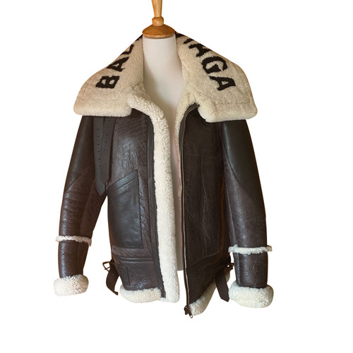 BALENCIAGA Damen Jacke/Mantel aus Leder in Braun