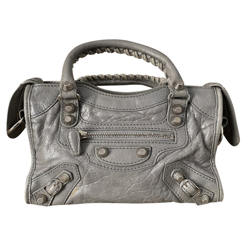 BALENCIAGA Women's City Bag Leather in Grey | Second Hand