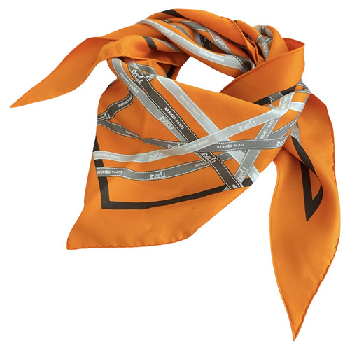 HERMÈS Damen Schal/Tuch aus Seide in Orange | Second Hand