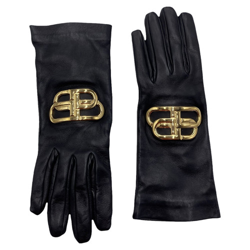 BALENCIAGA Damen Handschuhe aus Leder in Schwarz