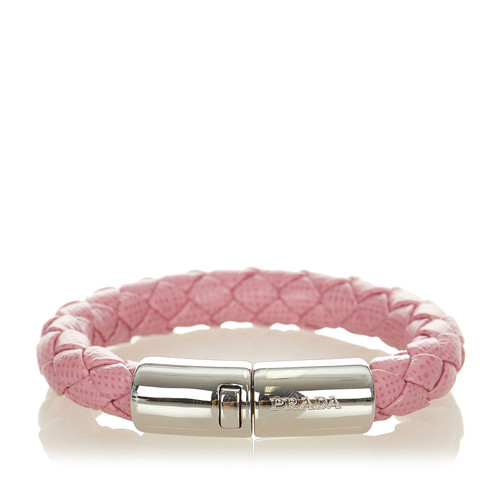 PRADA Women's Armreif/Armband aus Leder in Rosa / Pink