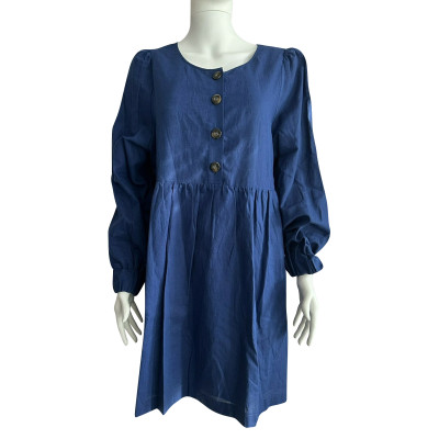Sézane Dress Linen in Blue