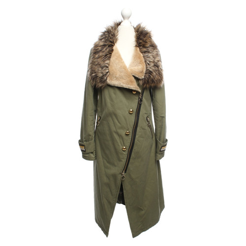 PINKO Damen Jacke/Mantel aus Baumwolle in Grün Größe: IT 40