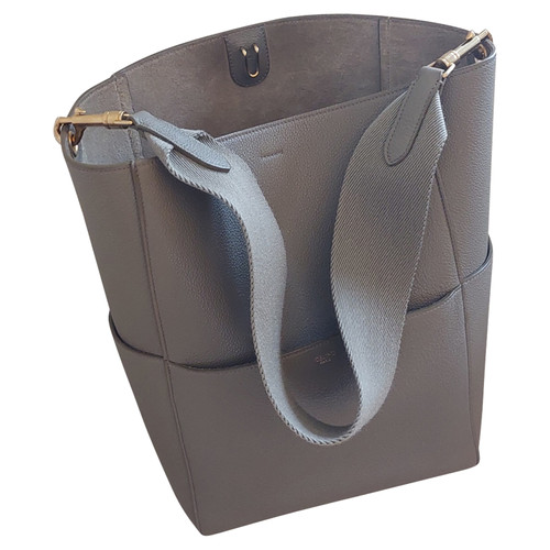 CÉLINE Femme Sangle Bucket Bag aus Leder in Taupe
