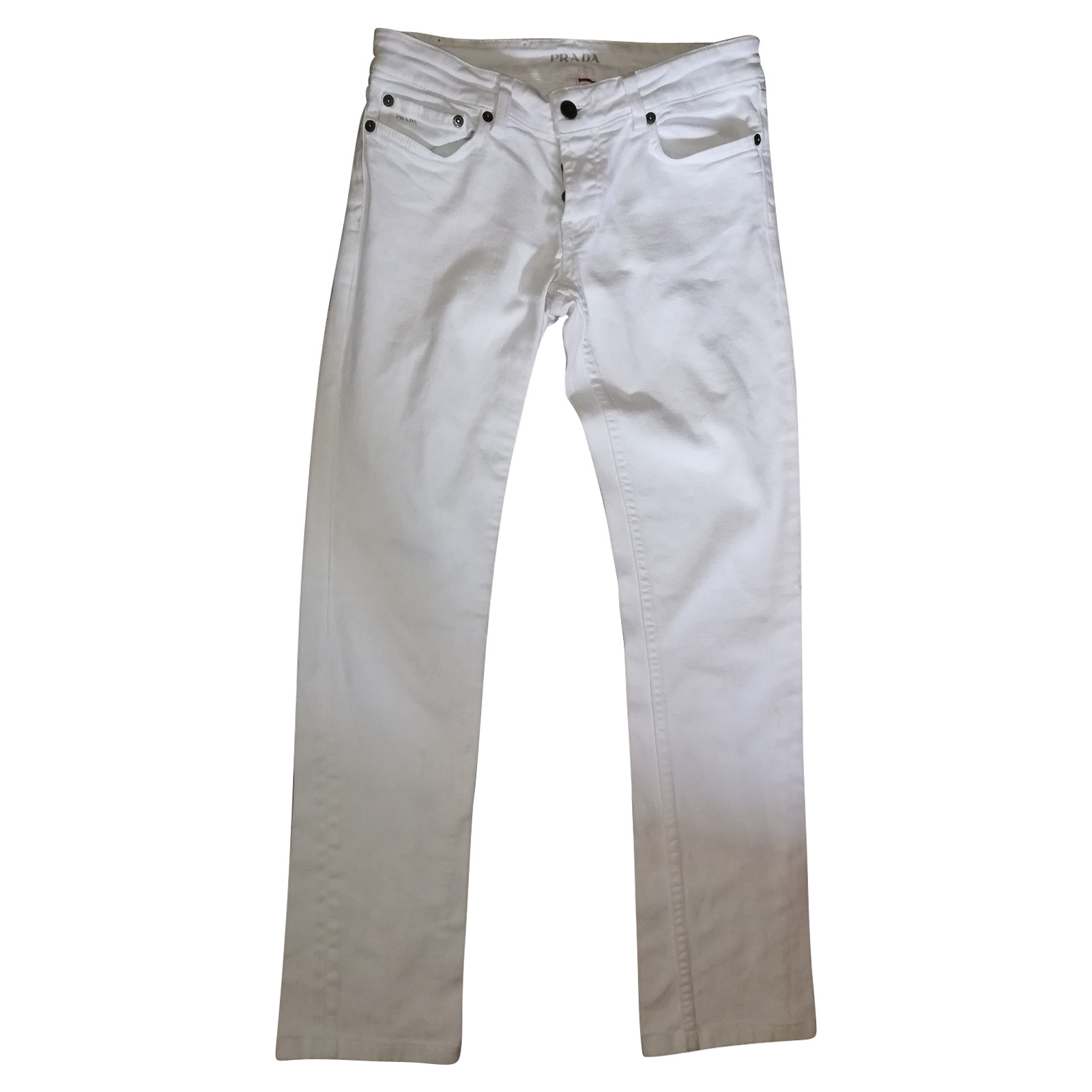 PRADA Women's Jeans aus Baumwolle in Weiß Size: W 27
