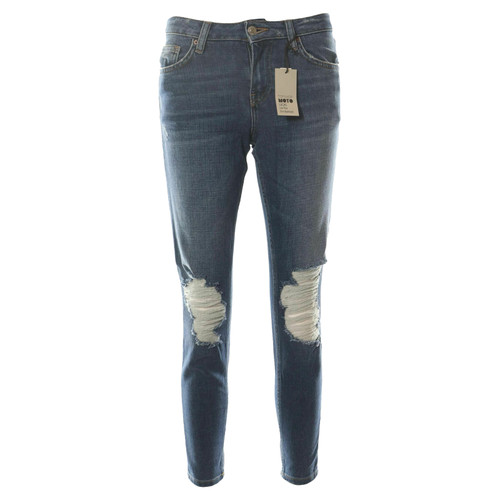 TOPSHOP Damen Jeans aus Baumwolle in Blau Größe: W 25 L 32