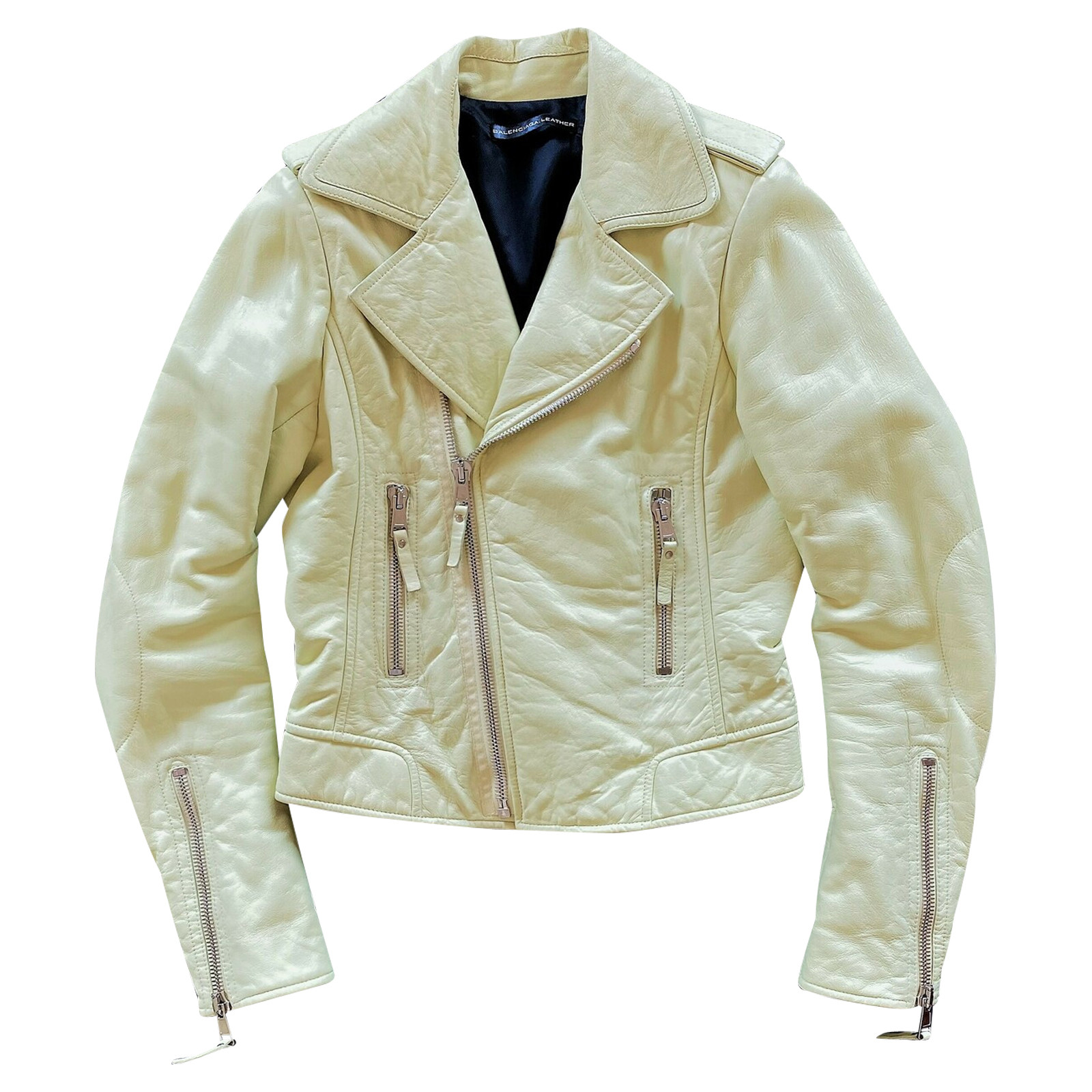 BALENCIAGA Women's Jacke/Mantel aus Leder in Gelb