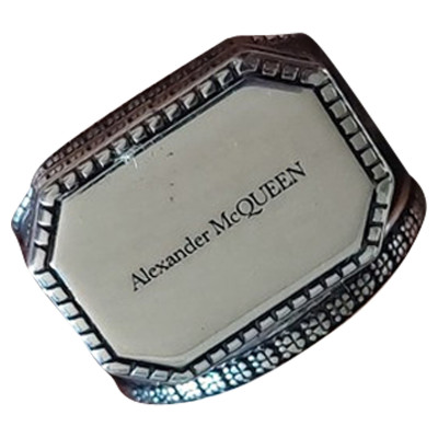 Alexander McQueen Ring Steel in Silvery