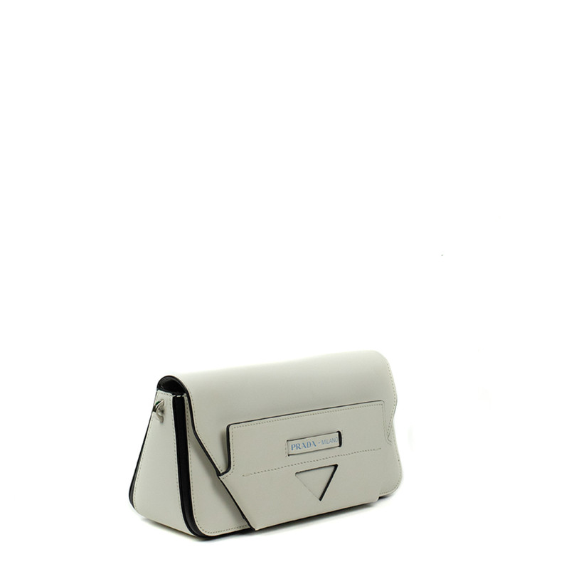 PRADA Damen Manuelle Shoulder Bag aus Leder in Wei