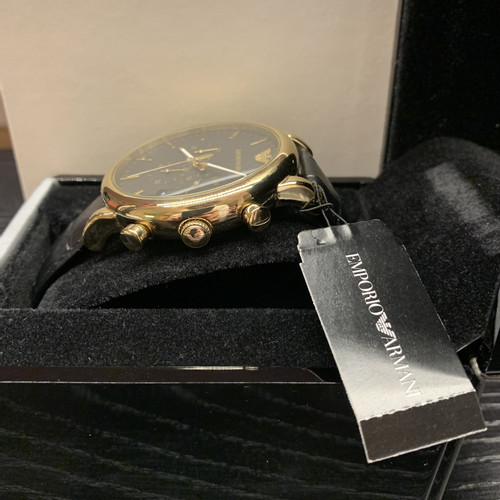 EMPORIO ARMANI Dames Horloge Leer in Goud | Tweedehands
