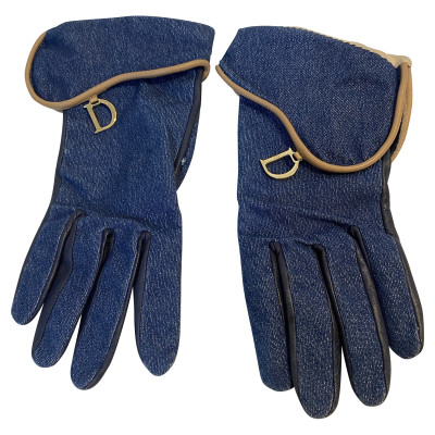 Dior Handschuhe aus Leder in Blau