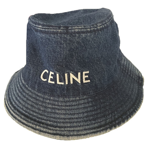 CÉLINE Femme Chapeau/Casquette en Denim en Bleu