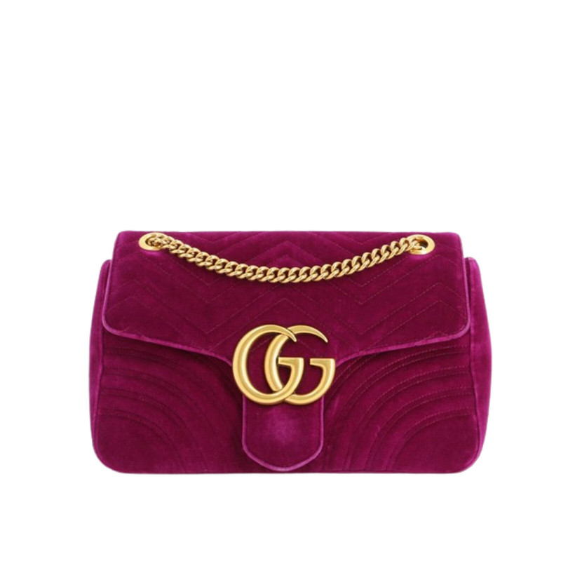 gucci marmont fuchsia velvet bag