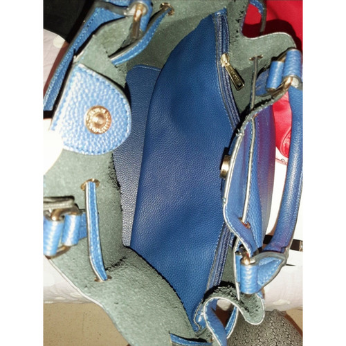 VIA ROMA 15 Donna Umhängetasche aus Leder in Blau