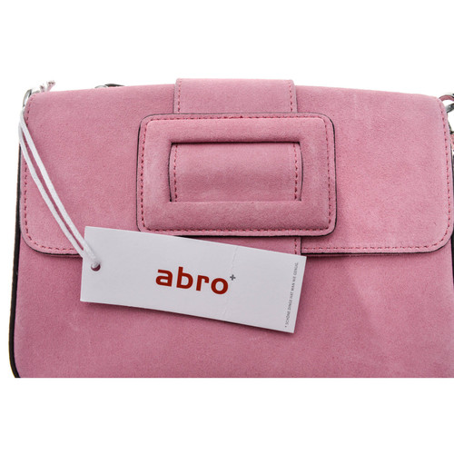 ABRO Damen Umhängetasche aus Wildleder in Rosa / Pink