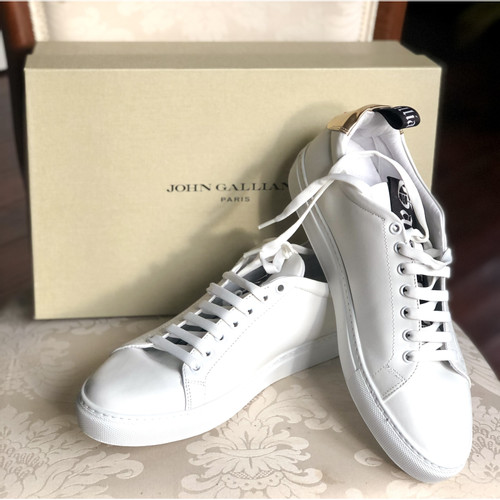JOHN GALLIANO Damen Sneakers aus Leder in Weiß Größe: EU 41