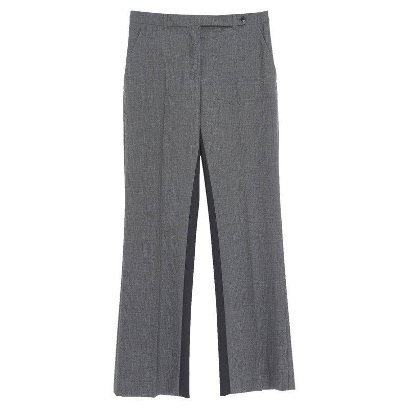 Prada Hose aus Schurwolle in Grau Damen Bekleidung Hosen und Chinos Hose mit gerader Passform 