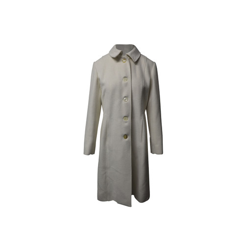 AQUASCUTUM Damen Jacke/Mantel aus Wolle in Weiß Größe: L