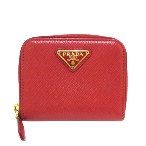 PRADA Damen Täschchen/Portemonnaie aus Leder in Rot