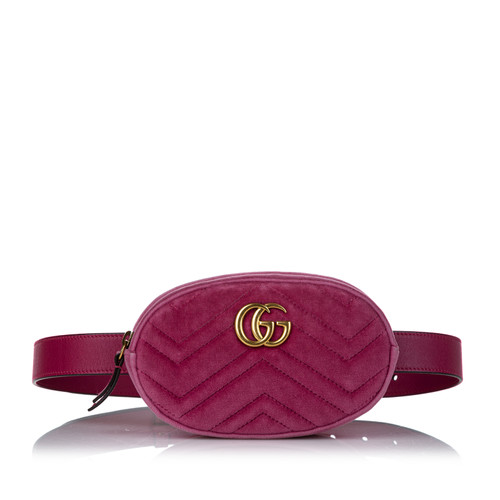 GUCCI Women's GG Marmont Matelassé Belt Bag aus Seide in Rosa / Pink