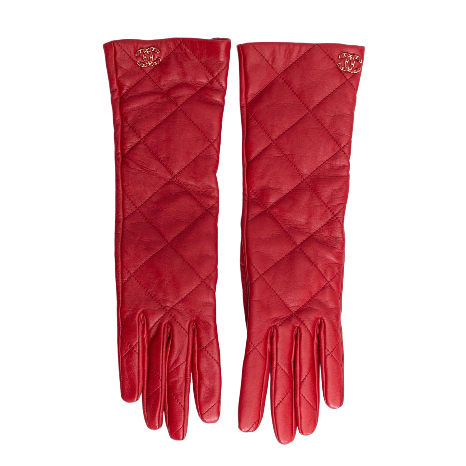 CHANEL Women's Handschuhe aus Leder in Rot | Second Hand