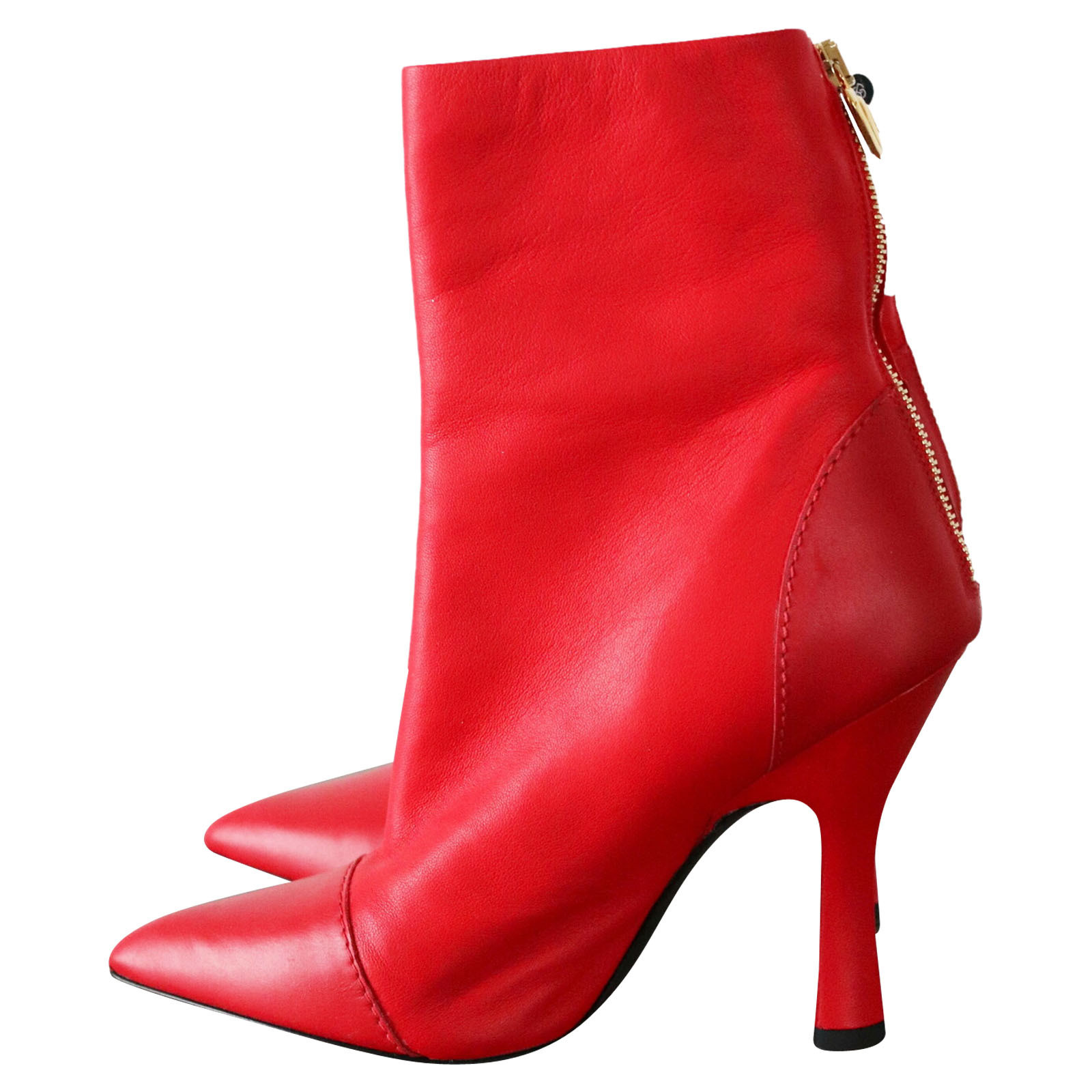 ESCADA Damen Stiefeletten aus Leder in Rot Größe: EU 36