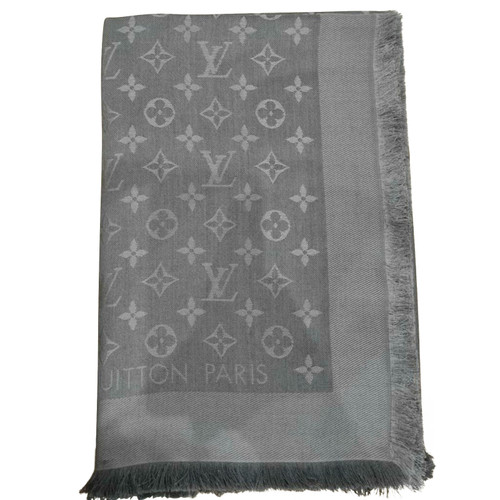 LOUIS VUITTON Damen Monogram Shine Tuch aus Seide in Grau
