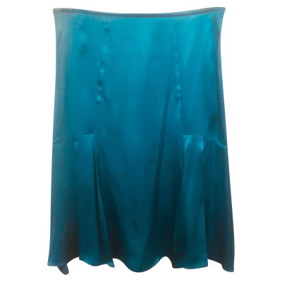 John Galliano Skirt Silk in Turquoise