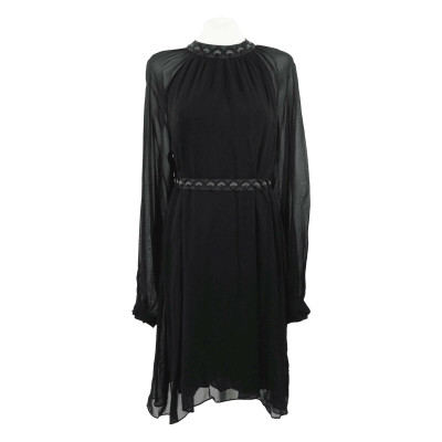 Antik Batik Kleid aus Viskose in Schwarz