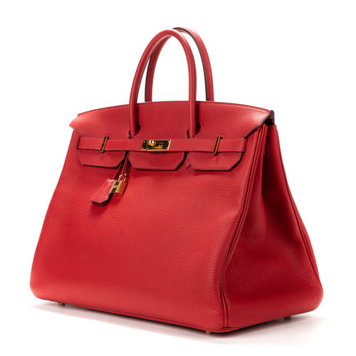 HERMÈS Women's Birkin Bag 40 aus Leder in Rot | Second Hand