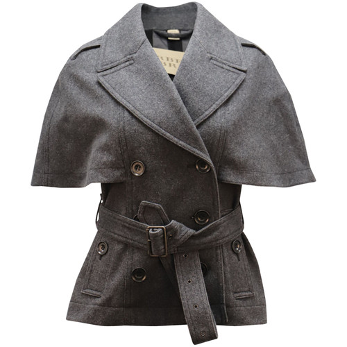 BURBERRY Damen Jacke/Mantel aus Wolle in Grau Größe: XS