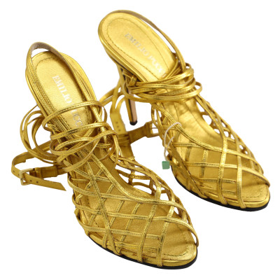 Emilio Pucci Sandalen aus Leder in Gold