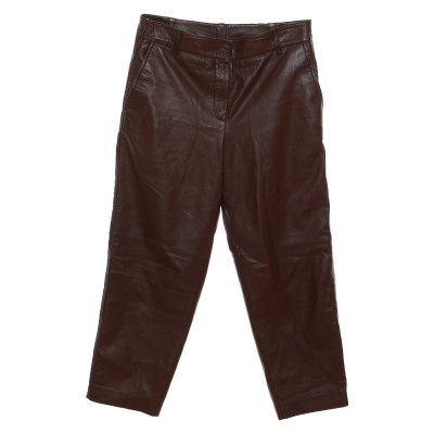 Massimo Dutti Trousers Leather in Brown