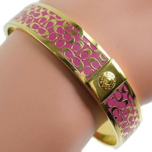 COACH Damen Armreif/Armband aus Vergoldet in Rosa / Pink