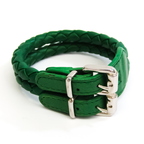 Bottega Veneta Armreif/Armband aus Leder in Grün
