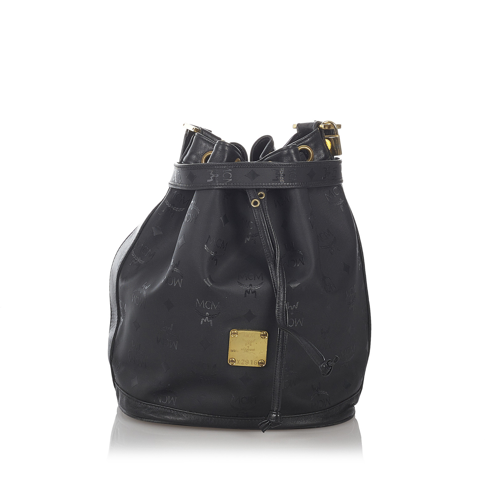 MCM Women's Handtasche aus Baumwolle in Schwarz