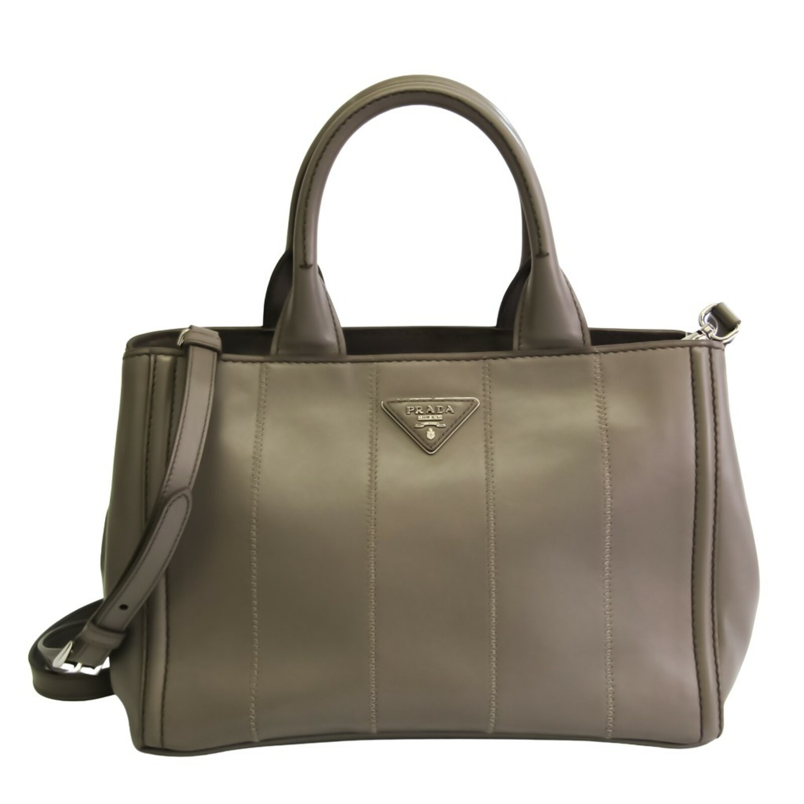 PRADA Women's Canapa Leather in Grey | Second Hand