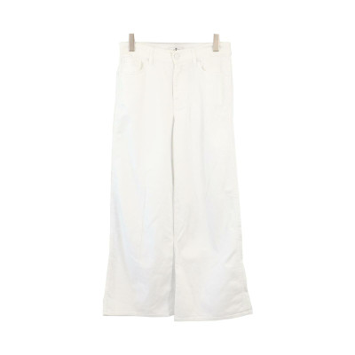 7 For All Mankind Paire de Pantalon en Coton en Blanc
