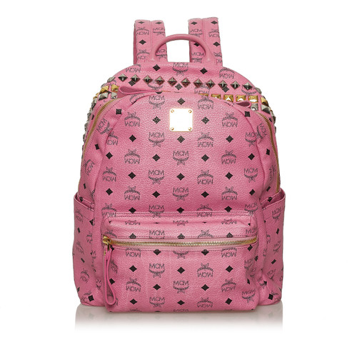 MCM Damen Stark Side Studs Backpack aus Leder in Rosa / Pink