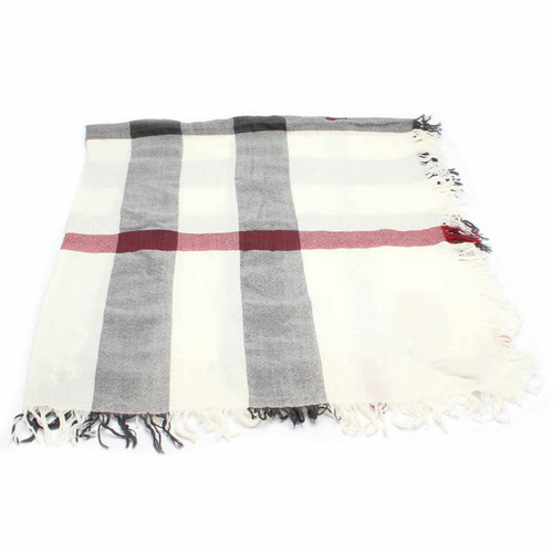 BURBERRY Damen Schal/Tuch aus Wolle in Weiß | Second Hand